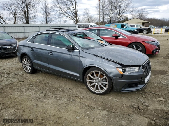 2015 Audi A3 2.0T Premium Plus with VIN WAUEFGFF7F1133637, listed as a Copart auction lot 50664065 with 0 mi miles and Salvage Title. Bid and sale history available at carsss.com. Image 4.