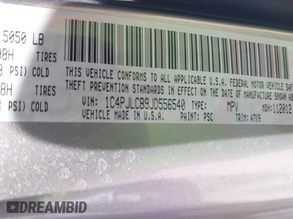 2018 Jeep Cherokee Latitude с VIN 1C4PJLCB9JD556540, выставлен на аукционе IAAI как лот 42282672 с пробегом 241 951 миль миль и . История ставок и продаж доступна на DreamBid. Изображение 9.