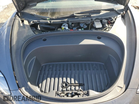 2023 Tesla Model 3 with VIN 5YJ3E1EA3PF541593, listed as a Copart auction lot 43926455 with 26,593 mi miles and Salvage title. Bid and sale history available at DreamBid. Image 12.