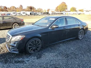 2019 Mercedes-Benz S 560 with VIN WDDUG8GB9KA423150, listed as a Copart auction lot 77655104 with 55,299 mi miles and Salvage Title. Bid and sale history available at DreamBid. Image 1.