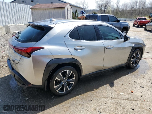2020 Lexus UX 250h with VIN JTHX9JBH5L2035962, listed as a Copart auction lot 51360385 with 84,694 mi miles and Salvage title. Bid and sale history available at DreamBid. Image 3.