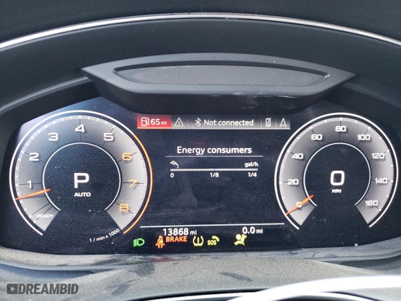 2019 Audi Q8 Premium with VIN WA1AVAF13KD011091, listed as a Copart auction lot 42873545 with 13,868 mi miles and Salvage Title. Bid and sale history available at carsss.com. Image 9.