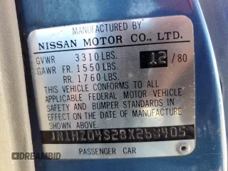 1981 Datsun 280ZX z VIN JN1HZ04S2BX268405, wystawiony jako Copart lot #65626714 z przebiegiem 94 507 mil mil oraz Tytuł czysty. Historia ofert i sprzedaży dostępna na DreamBid. Obrazek 12.
