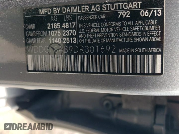 2013 Mercedes-Benz C 300 Sport z VIN WDDGF8AB9DR301692, wystawiony jako Copart lot #54919645 z przebiegiem 58 482 mil mil oraz Szkoda całkowita • Salvage title. Historia ofert i sprzedaży dostępna na DreamBid. Obrazek 13.