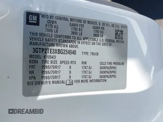2011 GMC Sierra 1500 with VIN 3GTP2TE3XBG234948, listed as a IAAI auction lot 41880384 with Not Provided miles and . Bid and sale history available at DreamBid. Image 9.
