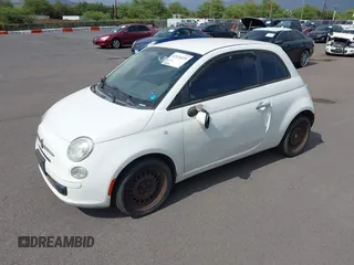 2012 FIAT 500 Pop with VIN 3C3CFFAR7CT119641, listed as a IAAI auction lot 42154125 with 130,922 mi miles. Bid and sale history available at carsss.com. Image 2.