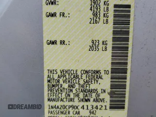 2013 Nissan LEAF SL with VIN 1N4AZ0CP9DC413421, listed as a Copart auction lot 54562415 with 84,490 mi miles and Salvage title. Bid and sale history available at DreamBid. Image 12.