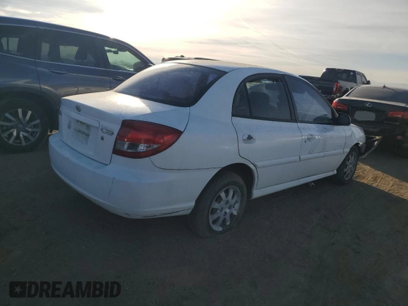 2003 Kia Rio with VIN KNADC125336223641, listed as a Copart auction lot 86651574 with 181,671 mi miles and Salvage Title. Bid and sale history available at carsss.com. Image 3.