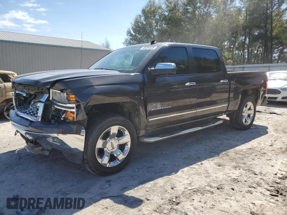 2014 Chevrolet Silverado 1500 LTZ with VIN 3GCUKSEC5EG211708, listed as a Copart auction lot 46094635 with 112,980 mi miles and Salvage Title. Bid and sale history available at DreamBid. Image 1.