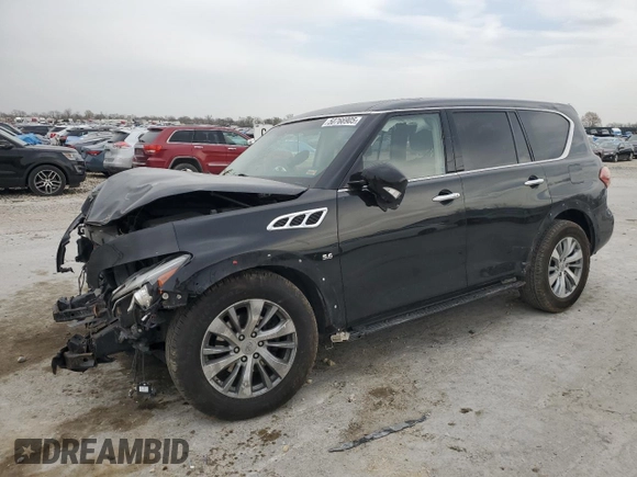 2015 Infiniti QX80 with VIN JN8AZ2NE6F9084599, listed as a Copart auction lot 50766905 with 0 mi miles and Salvage Title. Bid and sale history available at carsss.com. Image 1.