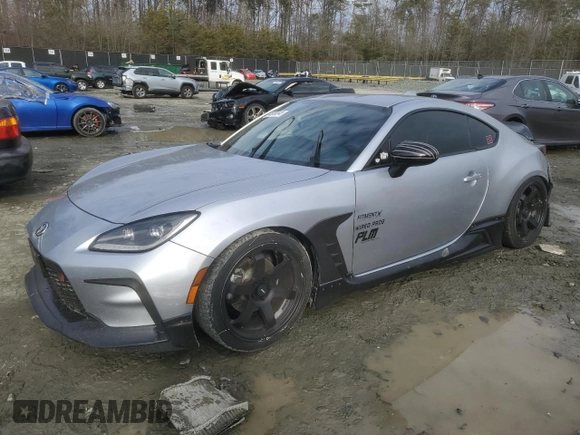 2023 Toyota GR86 with VIN JF1ZNBC11P8752445, listed as a Copart auction lot 45793345 with 72,039 mi miles and Salvage Title. Bid and sale history available at carsss.com. Image 1.
