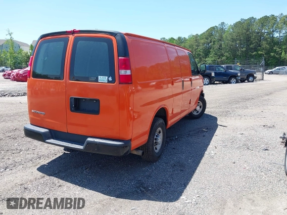 2017 Chevrolet Express Cargo Van with VIN 1GCWGAFF8H1329753, listed as a IAAI auction lot 42126110 with 187,569 mi miles. Bid and sale history available at carsss.com. Image 4.