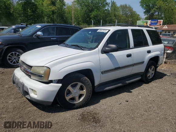 2002 Chevrolet TrailBlazer LTZ with VIN 1GNDT13S622444350, listed as a Copart auction lot 55447015 with 162,893 mi miles and Salvage Title. Bid and sale history available at DreamBid. Image 1.