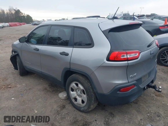 2015 Jeep Cherokee Sport with VIN 1C4PJMAB5FW681863, listed as a IAAI auction lot 41354945 with 1 mi miles. Bid and sale history available at carsss.com. Image 3.
