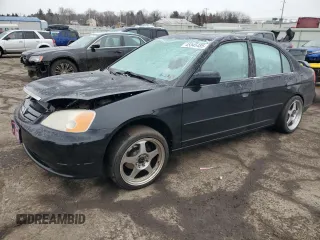 2001 Honda Civic EX with VIN 2HGES25721H500824, listed as a Copart auction lot 45045485 with 149,037 mi miles and Salvage Title. Bid and sale history available at carsss.com. Image 1.