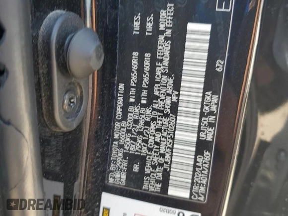 2015 Lexus GX 460 with VIN JTJBM7FX5F5102607, listed as a Copart auction lot 56794815 with 124,551 mi miles and Salvage title. Bid and sale history available at DreamBid. Image 14.