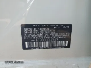 2024 Subaru Impreza Sport with VIN JF1GUAFCXR8386005, listed as a Copart auction lot 69792634 with 279 mi miles and Salvage Title. Bid and sale history available at carsss.com. Image 12.