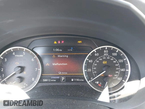 2019 Infiniti QX50 Luxe with VIN 3PCAJ5M13KF130893, listed as a IAAI auction lot 42023240 with 58,612 mi miles and . Bid and sale history available at DreamBid. Image 7.