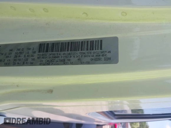 2018 Jeep Wrangler Unlimited Sport S with VIN 1C4HJXDG7JW150038, listed as a IAAI auction lot 42519194 with 113,300 mi miles and . Bid and sale history available at DreamBid. Image 9.