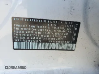 2015 Volkswagen Golf TSI S z VIN 3VW117AU8FM076676, wystawiony jako Copart lot #55051205 z przebiegiem 59 217 mil mil oraz Szkoda całkowita • Salvage title. Historia ofert i sprzedaży dostępna na DreamBid. Obrazek 12.