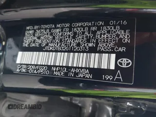 2016 Toyota Prius One with VIN JTDKDTB32G1120313, listed as a IAAI auction lot 42064787 with 63,464 mi miles and . Bid and sale history available at DreamBid. Image 9.