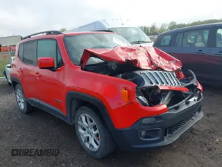 2016 Jeep Renegade Latitude z VIN ZACCJABT0GPD59926, wystawiony jako IAAI lot #42192544 z przebiegiem 181 060 mil mil oraz . Historia ofert i sprzedaży dostępna na DreamBid. Obrazek 1.