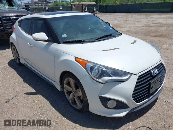 2013 Hyundai Veloster Turbo w/Black Int with VIN KMHTC6AE4DU122078, listed as a IAAI auction lot 42086862 with 203,692 mi miles. Bid and sale history available at carsss.com. Image 1.