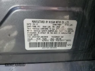 2018 Infiniti Q50 Luxe with VIN JN1EV7AR1JM430839, listed as a Copart auction lot 57727515 with 89,476 mi miles and Salvage title. Bid and sale history available at DreamBid. Image 12.