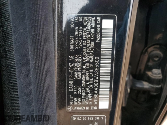 1998 Mercedes-Benz S-Class with VIN WDBGA43G8WA395509, listed as a Copart auction lot 44140625 with 0 mi miles and Clean Title. Bid and sale history available at carsss.com. Image 12.