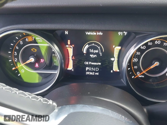 2021 Jeep Wrangler Unlimited Sahara with VIN 1C4HJXEN9MW637288, listed as a IAAI auction lot 42553459 with 39,362 mi miles and . Bid and sale history available at DreamBid. Image 7.