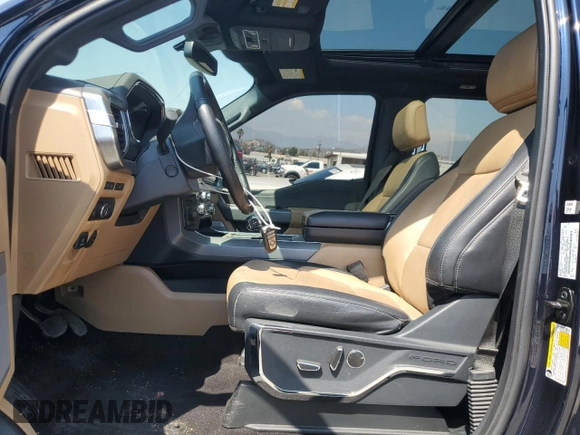 2022 Ford F-150 XL with VIN 1FTFW1ED5NFB54525, listed as a Copart auction lot 60115115 with 42,177 mi miles and Salvage title. Bid and sale history available at DreamBid. Image 7.
