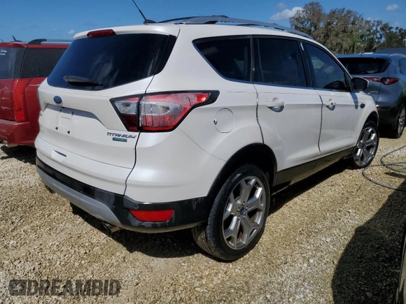 2017 Ford Escape Titanium with VIN 1FMCU0JD1HUA20454, listed as a Copart auction lot 74551324 with 0 mi miles and Non Repairable. Bid and sale history available at carsss.com. Image 3.
