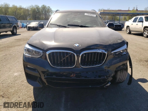 2021 BMW X3 sDrive30i with VIN 5UXTY3C09M9G62164, listed as a Copart auction lot 72846344 with 48,818 mi miles and Salvage Title. Bid and sale history available at carsss.com. Image 5.