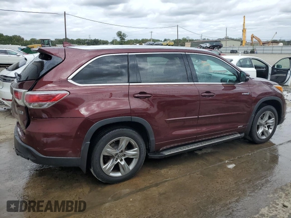 2016 Toyota Highlander Hybrid Limited with VIN 5TDDCRFH5GS014218, listed as a Copart auction lot 71831924 with 128,058 mi miles and Salvage Title. Bid and sale history available at carsss.com. Image 3.