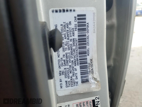 2004 Toyota Corolla CE with VIN 1NXBR32EX4Z334197, listed as a Copart auction lot 54705245 with 269,429 mi miles and Salvage Title. Bid and sale history available at DreamBid. Image 12.