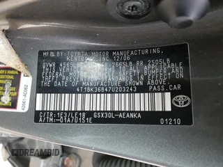2007 Toyota Avalon XL z VIN 4T1BK36B47U203243, wystawiony jako Copart lot #43217085 z przebiegiem 250 749 mil mil oraz Nie do naprawy • Non repairable. Historia ofert i sprzedaży dostępna na DreamBid. Obrazek 14.
