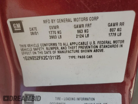 2002 Pontiac Grand Am SE with VIN 1G2NE52FX2C131125, listed as a Copart auction lot 73484594 with 204,648 mi miles and Non Repairable. Bid and sale history available at carsss.com. Image 13.