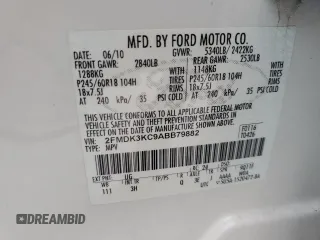 2010 Ford Edge Limited with VIN 2FMDK3KC9ABB79882, listed as a Copart auction lot 45306315 with 121,585 mi miles and Salvage Title. Bid and sale history available at carsss.com. Image 16.