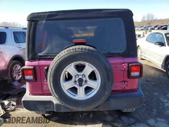 2022 Jeep Wrangler Unlimited Sport S with VIN 1C4HJXDG5NW144177, listed as a Copart auction lot 46032115 with 62,409 mi miles and Salvage Title. Bid and sale history available at carsss.com. Image 6.