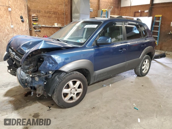 2005 Hyundai Tucson GLS with VIN KM8JN12D35U072088, listed as a Copart auction lot 65343044 with 191,437 mi miles and Salvage Title. Bid and sale history available at carsss.com. Image 1.