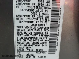 2006 Nissan Murano S with VIN JN8AZ08TX6W412414, listed as a Copart auction lot 68892454 with 152,540 mi miles and Salvage Title. Bid and sale history available at carsss.com. Image 13.