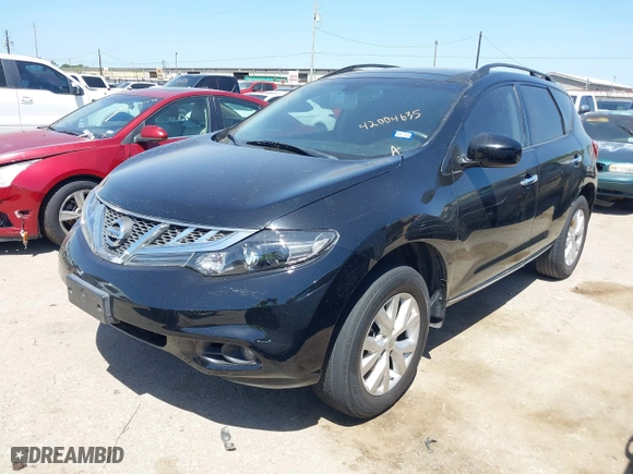 2013 Nissan Murano LE with VIN JN8AZ1MU1DW212796, listed as a IAAI auction lot 42004635 with 184,670 mi miles. Bid and sale history available at carsss.com. Image 2.