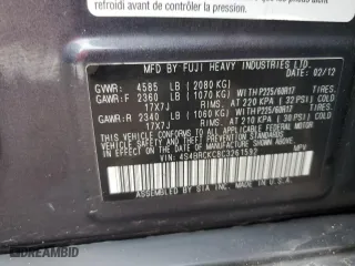 2012 Subaru Outback 2.5i Limited with VIN 4S4BRCKC8C3261592, listed as a Copart auction lot 51921215 with 191,415 mi miles and Salvage Title. Bid and sale history available at carsss.com. Image 13.