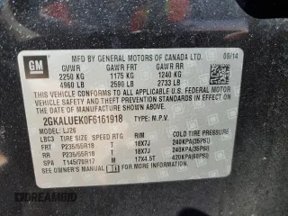 2015 GMC Terrain Denali with VIN 2GKALUEK0F6161918, listed as a Copart auction lot 81574114 with 61,354 mi miles and Salvage Title. Bid and sale history available at carsss.com. Image 14.