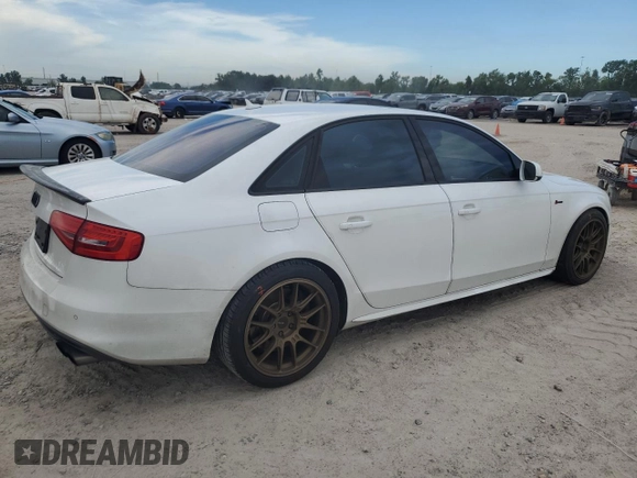 2015 Audi S4 Prestige with VIN WAUKGAFLXFA009493, listed as a Copart auction lot 69283674 with 96,559 mi miles and Salvage Title. Bid and sale history available at carsss.com. Image 3.