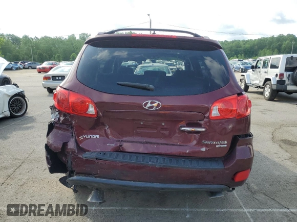 2009 Hyundai Santa Fe Limited with VIN 5NMSH13E09H295628, listed as a Copart auction lot 55196965 with 207,483 mi miles and Salvage title. Bid and sale history available at DreamBid. Image 6.