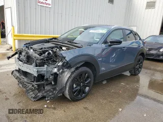 2023 Mazda CX-30 2.5 S Carbon Edition with VIN 3MVDMBCM9PM573338, listed as a Copart auction lot 47955565 with 19,814 mi miles and Salvage Title. Bid and sale history available at carsss.com. Image 1.