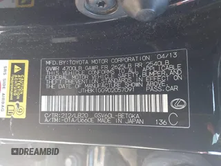 2013 Lexus ES 250 с VIN JTHBK1GG9D2057091, выставлен на аукционе IAAI как лот 41681479 с пробегом 147 170 миль миль и . История ставок и продаж доступна на DreamBid. Изображение 9.