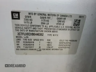 2011 GMC Terrain SLT-2 with VIN 2CTFLXECXB6446362, listed as a Copart auction lot 55929825 with 156,571 mi miles and Clean Title. Bid and sale history available at DreamBid. Image 13.