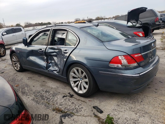 2008 BMW 7 Series 750i with VIN WBAHL83518DT11390, listed as a Copart auction lot 73338484 with Not Provided miles and Salvage Title. Bid and sale history available at DreamBid. Image 2.